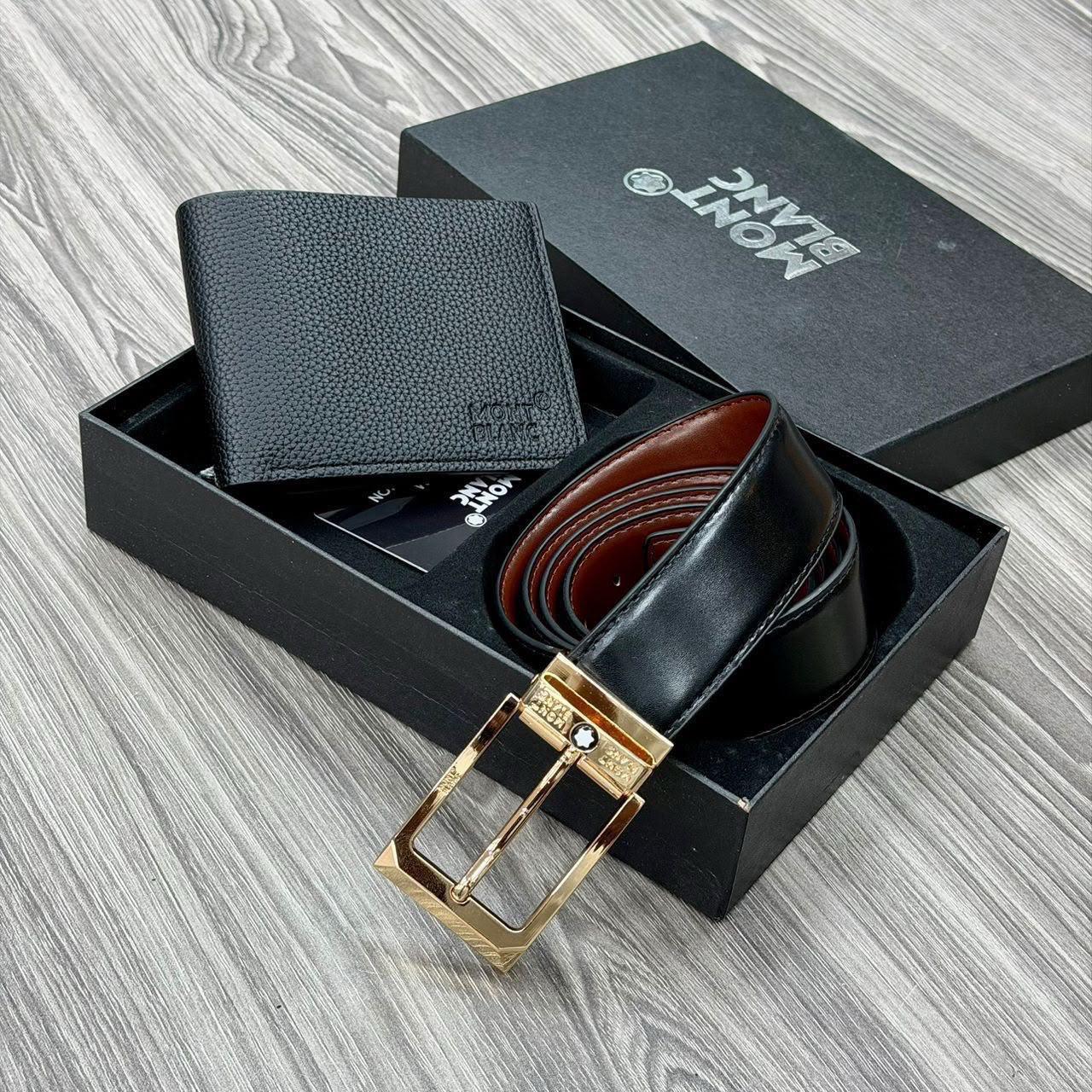 Mont blanc belt with wallet